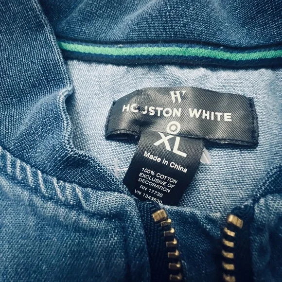 Houston White Streetcore  unisex Trendy denim blue Oversized Jumpsuit - Picture 8 of 12